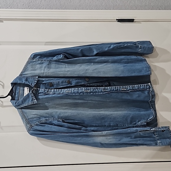 Vintage Havana Denim Button-Up Shirt with Back Zippers - Picture 7 of 7